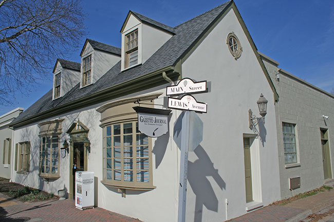 The Gloucester-Mathews Gazette-Journal's main office and printing plant, located at the corner of Main Street and Lewis Avenue in Gloucester Court House.