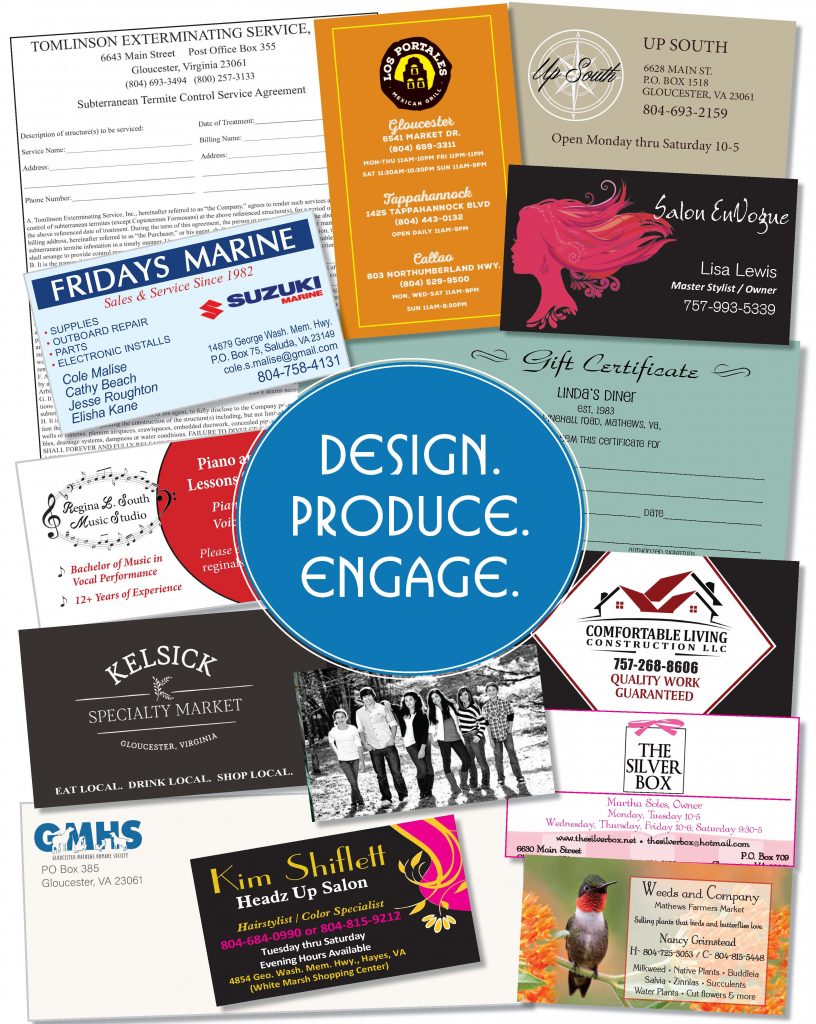 Printing Services: business cards, brochures, flyers, envelopes, posters, banners, and more.