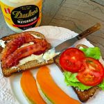 Popular sandwich spread enhances a BLT with garden-ripe tomatoes.