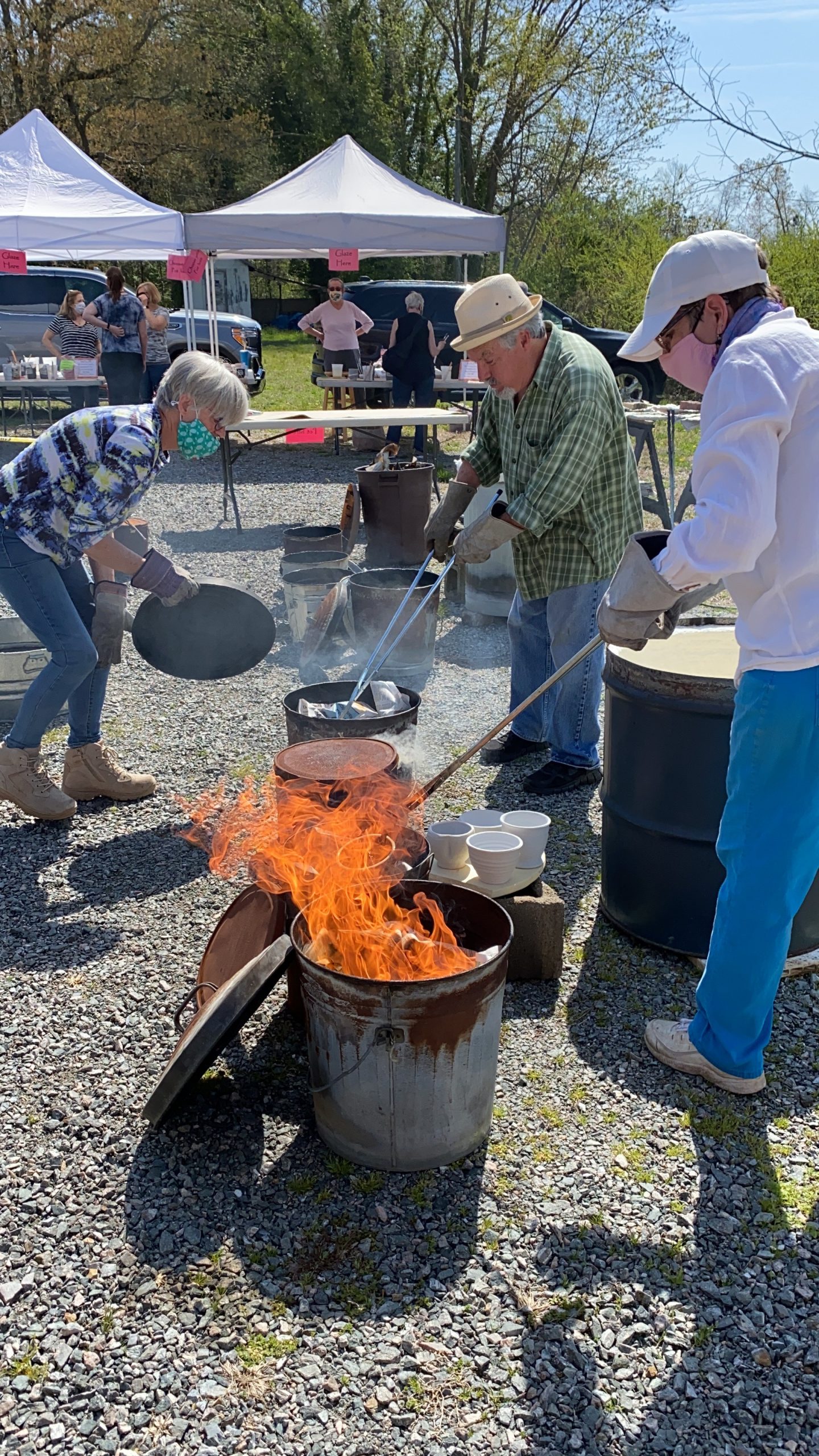 arts bay school raku firing 1