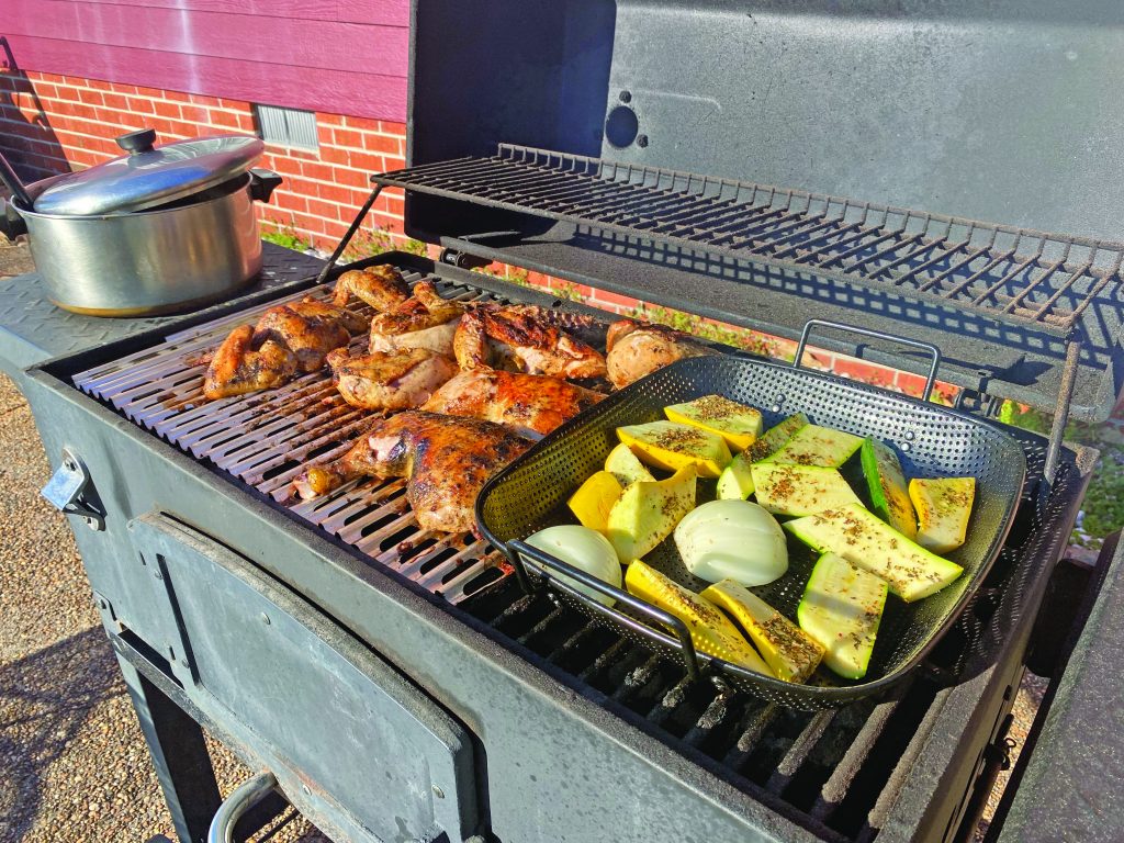 food caramia cornell chicken and grilled vegetables