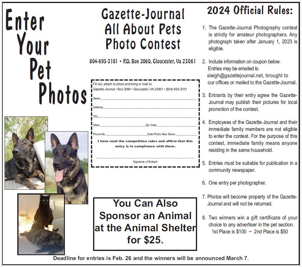 pets photo contest rules