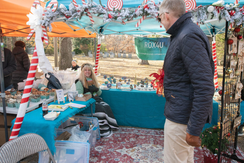 business market Valerie Morgan smiles for Second prize