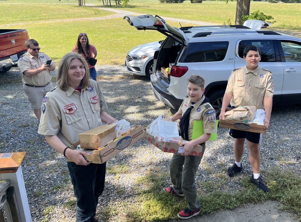 schools scouts help with food delivery