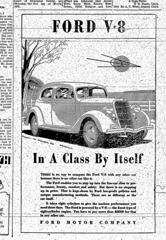 lore and legend Ford cars 1935 ad