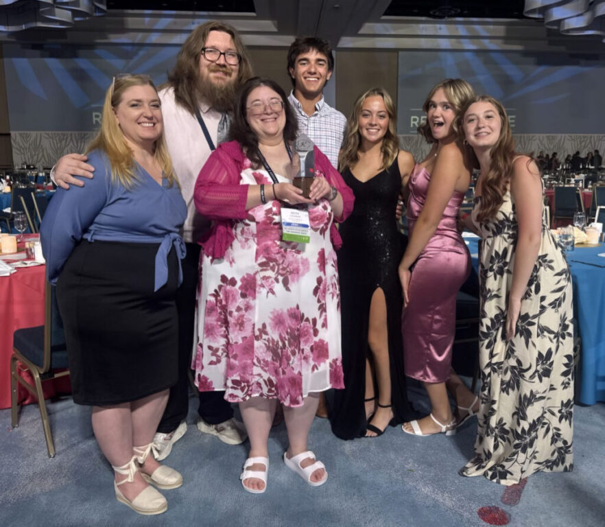 During the Jostens Renaissance Global Conference in San Diego, California, Gloucester High School Renaissance Leadership class was recognized as a Jostens Renaissance Platinum School of Distinction. Those representing GHS Renaissance Leadership were, from left, counselors Vanessa Morris and Joshua Coleman, Renaissance teacher Beth Coleman and students Grayson Shield, Alexis Dishman, Carodie Walker and Genevieve Morris.