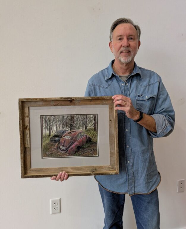 “Friends Till the End” is one of the works by pastel artist Al Bryan included in the exhibit “The Art of Rust,” opening this Friday at Arts on Main in Gloucester.