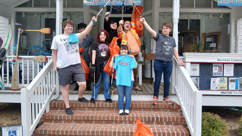 mathews library anime club litter pickup