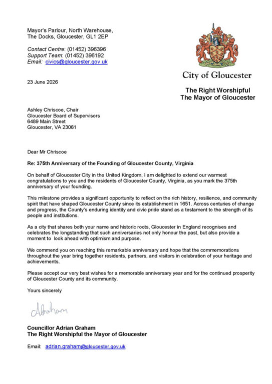 gloucester letter